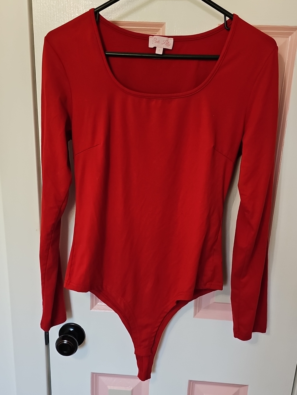 Pink Lily Red Bodysuit- Size Large